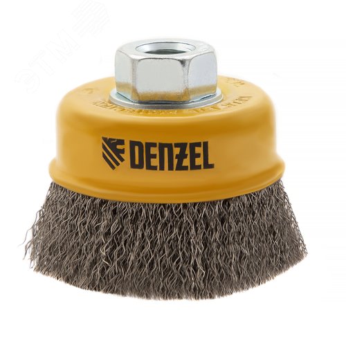 Щетка для УШМ, 75 мм, М14, Чашка, витая нержавеющая проволока 0,3 мм - фото 2