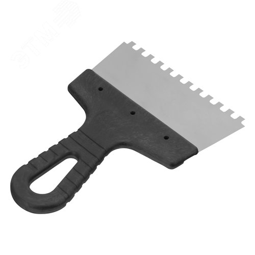 Шпатель из нержавеющей стали, 150 мм, зуб 6х6 мм, пластмассовая ручка - фото 2