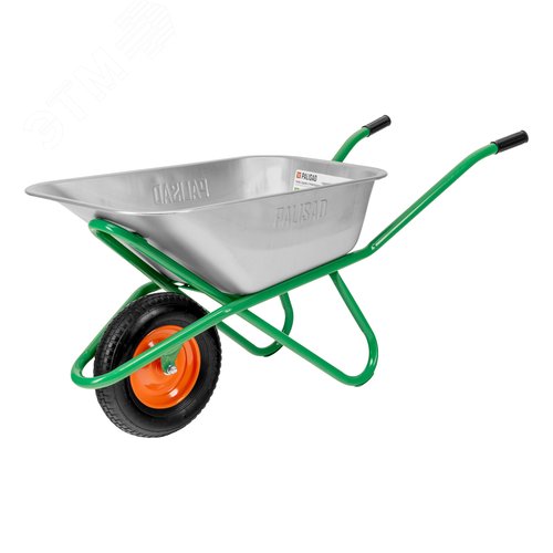 Изображение товара Тачка садово-строительная, усиленная, грузоподъемность 200 кг, объем 120 л (шт)