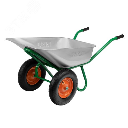 Изображение товара Тачка садово-строительная, 2-х колесная, усиленная, грузоподъемность 320 кг, объем 100 л (шт)