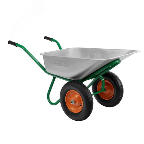 Тачка садово-строительная, 2-х колесная, усиленная, грузоподъемность 320 кг, объем 100 л - фото 2