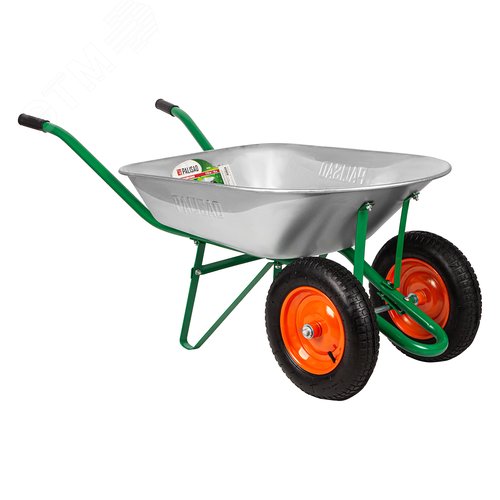 Тачка садовая, 2-х колесная, грузоподъемность 170 кг, объем 78 л - фото 3