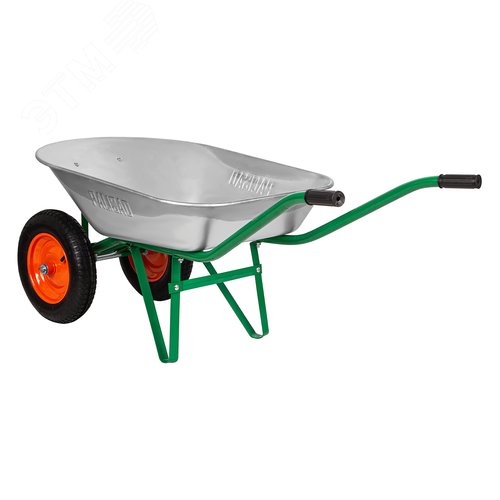 Тачка садовая, 2-х колесная, грузоподъемность 170 кг, объем 78 л - фото 4