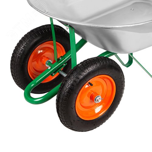 Тачка садовая, 2-х колесная, грузоподъемность 170 кг, объем 78 л - фото 6