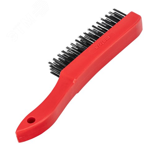 Щетка зачистная 4-х рядная, закаленная прямая проволока с пластиковой ручкой - фото 2