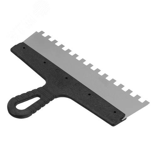 Шпатель из нержавеющей стали, 300 мм, зуб 10х10 мм, пластмассовая ручка - фото 2