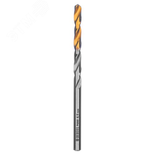 Сверло спиральное по металлу 4,5 x 80мм, Р6М5, Golden Tip - фото 2