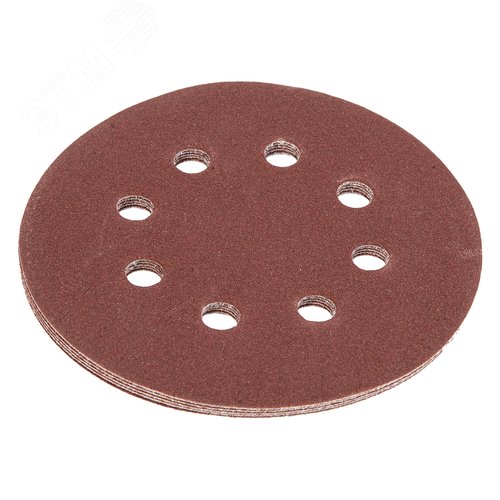 Круг абразивный на ворсовой подложке под липучку, перфорированный, P 120, 125 мм, 5 шт. - фото 3