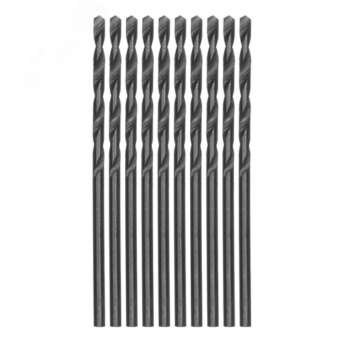 Сверло по металлу, 2,0 мм, полированное, HSS, 10 шт. цилиндрический хвостовик - фото 1