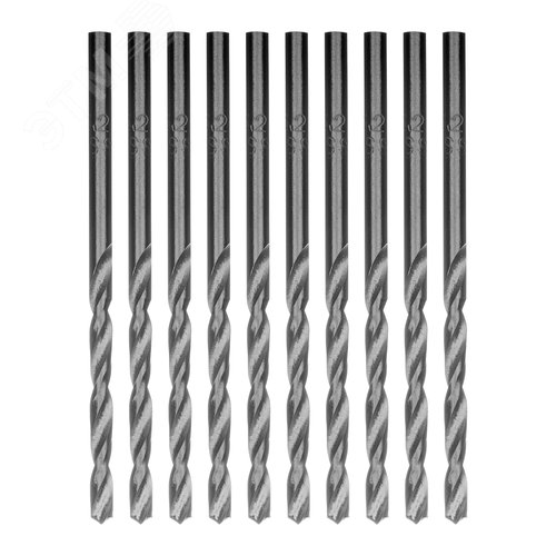 Сверло по металлу, 3,2 мм, полированное, HSS, 10 шт. цилиндрический хвостовик - фото 1