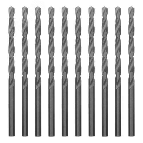 Сверло по металлу, 3,5 мм, полированное, HSS, 10 шт. цилиндрический хвостовик - фото 1