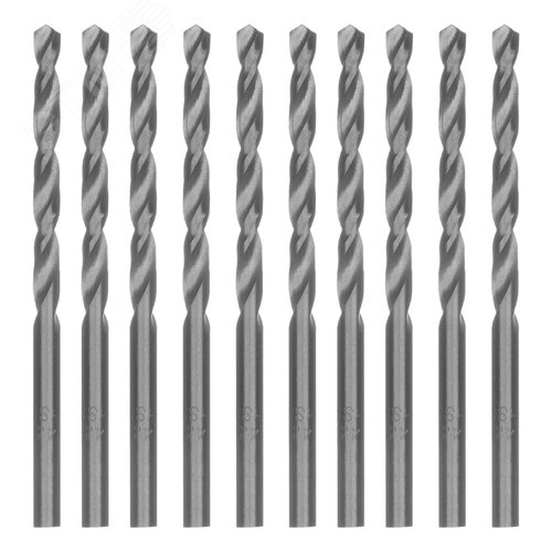 Сверло по металлу, 4,5 мм, полированное, HSS, 10 шт. цилиндрический хвостовик - фото 1