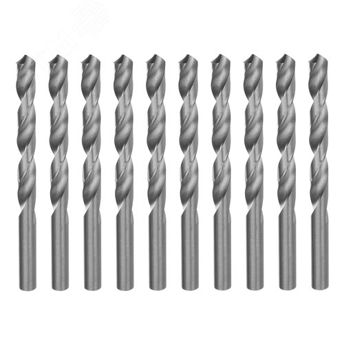 Сверло по металлу, 9,0 мм, полированное, HSS, 10 шт. цилиндрический хвостовик - фото 1