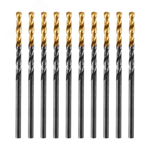 Сверло по металлу, 2,5 мм, HSS-Tin, Golden Tip, 10 шт. - фото 1