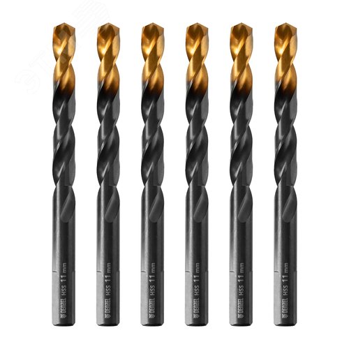 Сверло по металлу, 11 мм, HSS-Tin, Golden Tip, 6 шт. - фото 1