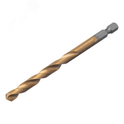 Сверло по металлу, 7 мм, HSS, нитридтитановое покрытие, 6-гранный хвостовик - фото 1