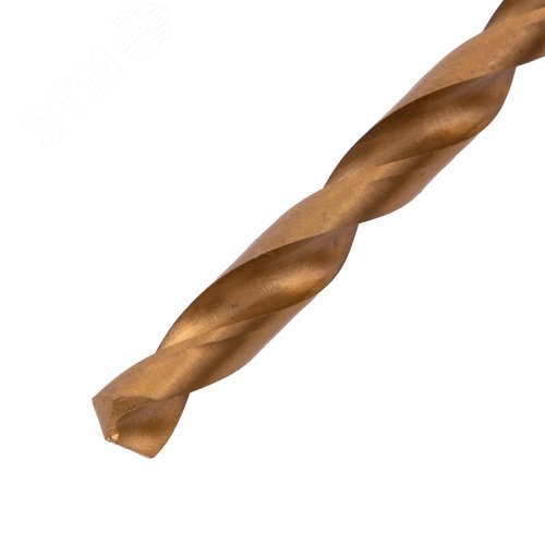 Сверло по металлу, 8 мм, HSS, нитридтитановое покрытие, цилиндрический хвостовик - фото 2