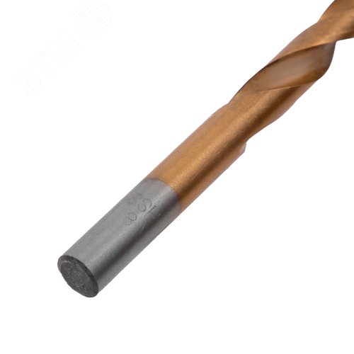 Сверло по металлу, 8 мм, HSS, нитридтитановое покрытие, цилиндрический хвостовик - фото 3