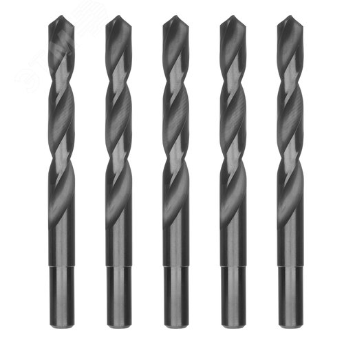 Сверло по металлу, 14 мм, полированное, HSS, 5 шт. цилиндрический хвостовик - фото 1