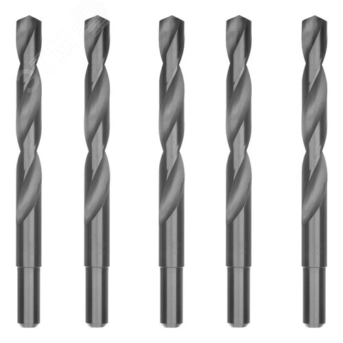 Сверло по металлу, 14,5 мм, полированное, HSS, 5 шт. цилиндрический хвостовик - фото 1