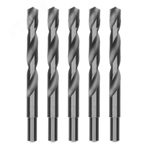 Сверло по металлу, 15,5 мм, полированное, HSS, 5 шт. цилиндрический хвостовик - фото 1