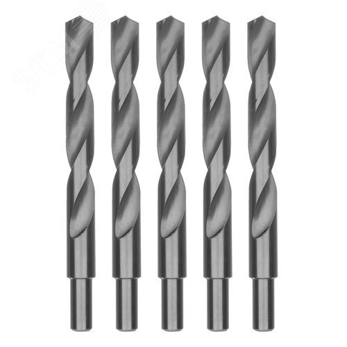 Сверло по металлу, 17 мм, полированное, HSS, 5 шт. цилиндрический хвостовик - фото 1