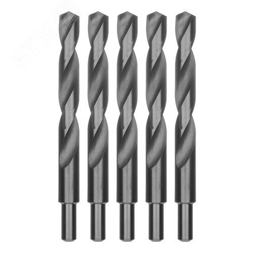 Сверло по металлу, 18 мм, полированное, HSS, 5 шт. цилиндрический хвостовик - фото 1