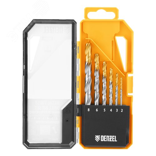 Набор сверл по металлу, 2-8мм, Р6М5-TiN, Golden Tip, 6 шт - фото 2