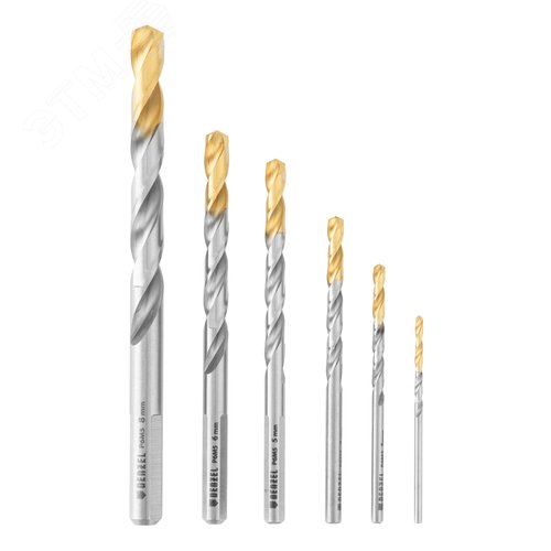 Набор сверл по металлу, 2-8мм, Р6М5-TiN, Golden Tip, 6 шт - фото 3