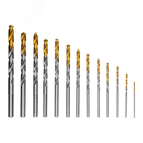 Набор сверл по металлу, 1,5-6,5мм, Р6М5-TiN, Golden Tip, 13 шт - фото 2