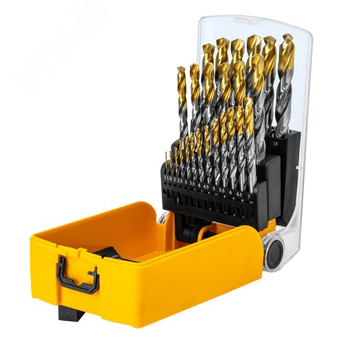 Набор сверл по металлу, 1-13 мм, Р6М5-TiN, Golden Tip, 25 шт - фото 1