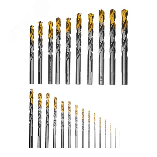 Набор сверл по металлу, 1-13 мм, Р6М5-TiN, Golden Tip, 25 шт - фото 2