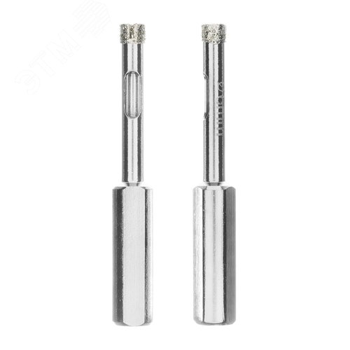 Сверло алмазное по керамограниту, 6 х 67 мм, 3-гранный хвостовик 2 шт. - фото 1