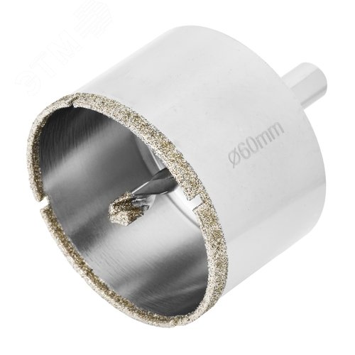 Сверло алмазное по керамограниту, 60 х 67 мм, 3-гранный хвостовик - фото 1