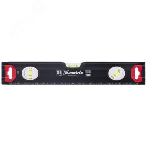 Изображение товара Уровень алюминиевый, усиленный, фрезерованный, 3 глазка, 400 мм (шт)