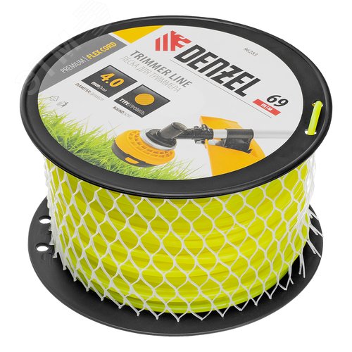 Леска для триммера круглая, 4,0мм х 69м, на DIN катушке FLEX CORD - фото 2