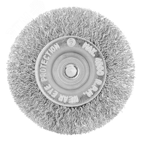 Щетка для дрели, 60 мм, плоская со шпилькой, витая проволока 0,3мм - фото 2