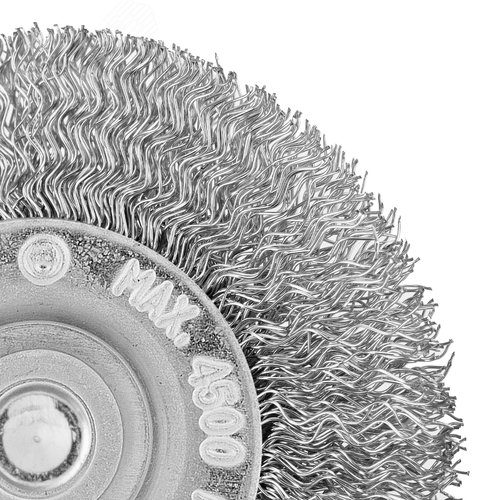 Щетка для дрели, 60 мм, плоская со шпилькой, витая проволока 0,3мм - фото 3