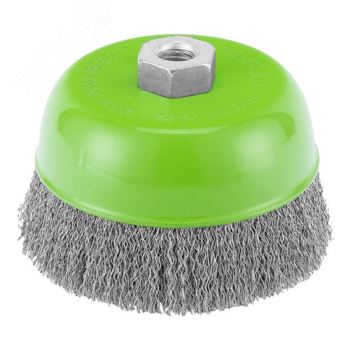 Щетка для УШМ, 125 мм, М14, чашка, витая проволока 0,3 мм - фото 1