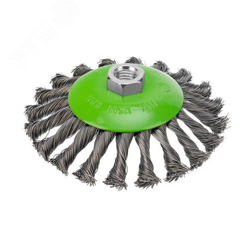 Щетка для УШМ, 125 мм, М14, Тарелка, крученая проволока 0,5 мм - фото 1