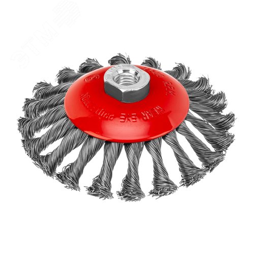 Щетка для УШМ, 125 мм, М14, Тарелка, крученая проволока 0,5 мм - фото 1