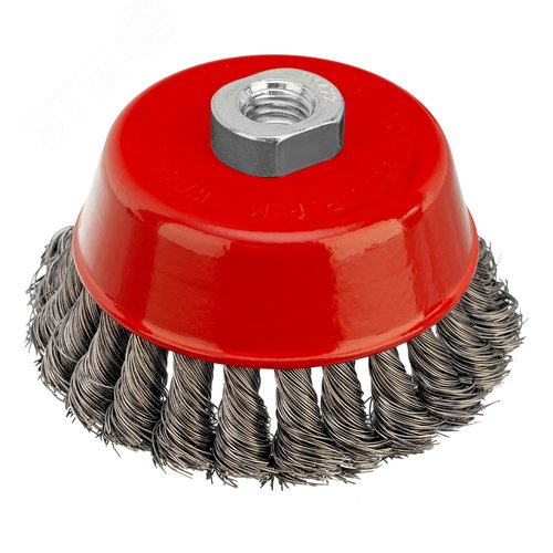 Щетка для УШМ, 100 мм, М14, Чашка, крученая проволока 0,35 мм - фото 1