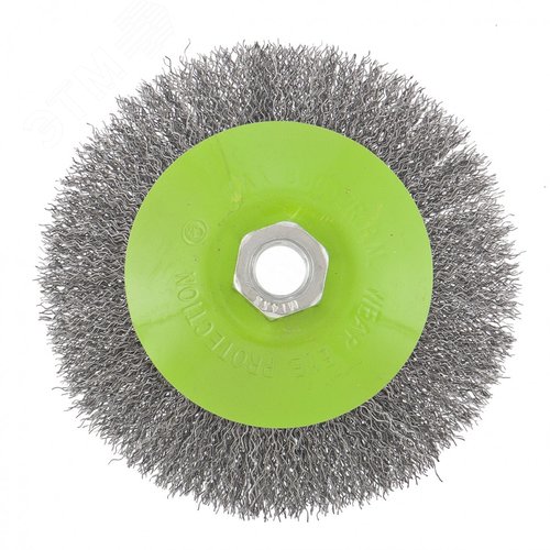 Щетка для УШМ, 125 мм, М14, Тарелка, витая проволока 0,3 мм - фото 1