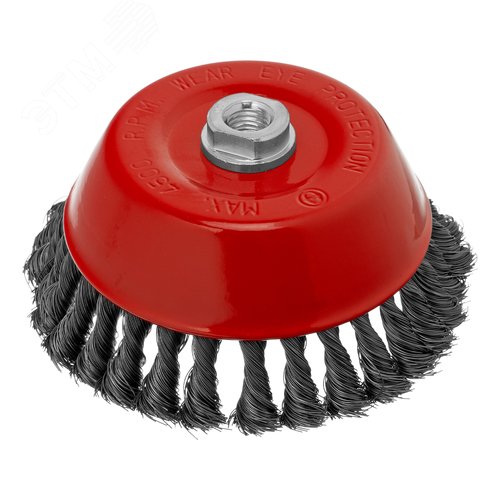 Щетка для УШМ, 150 мм, М14, Чашка, крученая проволока 0,35 мм - фото 1