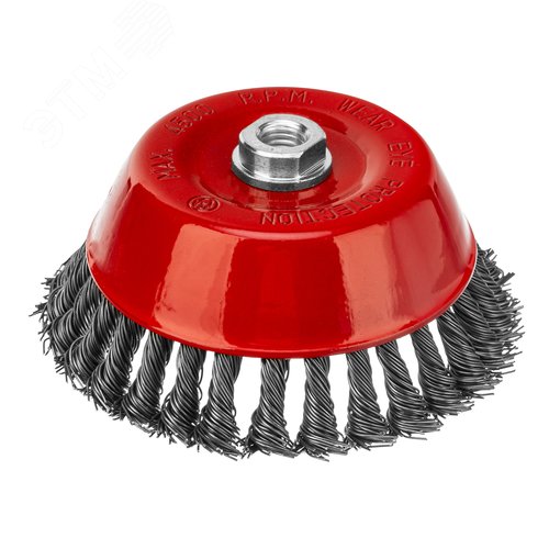 Щетка для УШМ, 150 мм, М14, Чашка, крученая проволока 0,8 мм - фото 1