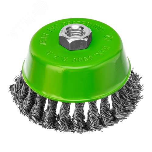 Щетка для УШМ, 100 мм, М14, Чашка, крученая проволока 0,5 мм - фото 1