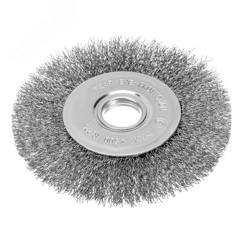 Щетка для УШМ, 125 мм, посадка 22,2 мм, плоская, витая проволока 0,3 мм - фото 1