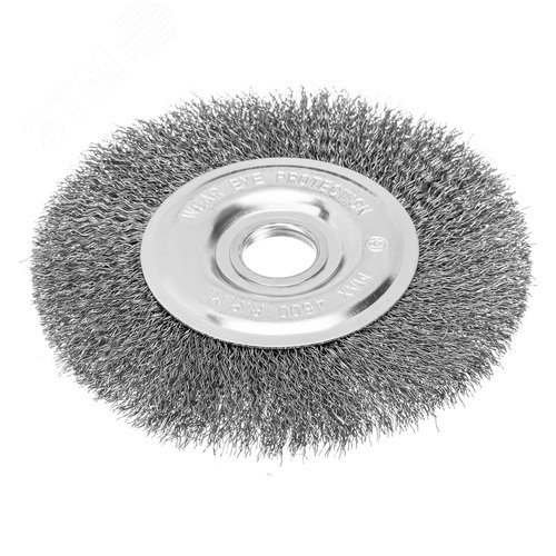 Щетка для УШМ, 150 мм, посадка 22,2 мм, Плоская, витая проволока 0,3 мм - фото 1