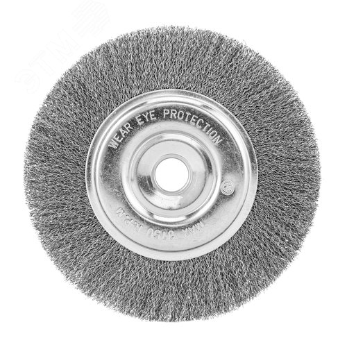 Щетка для УШМ, 200 мм, посадка 22,2 мм, плоская, витая проволока - фото 1