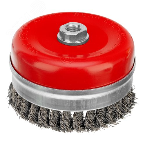 Щетка для УШМ Heavy Duty, 125 мм, М14, Чашка, крученая проволока 0,5 мм - фото 1